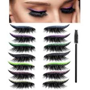 WATERPROOF Reusable Eyeliner Eyelash Stickers Set of 7 Colors